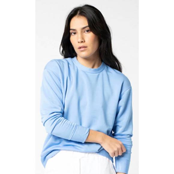 NEW STATESIDE supima slub jersey sweatshirt tee in crystal blue (color of the li - Picture 3 of 3